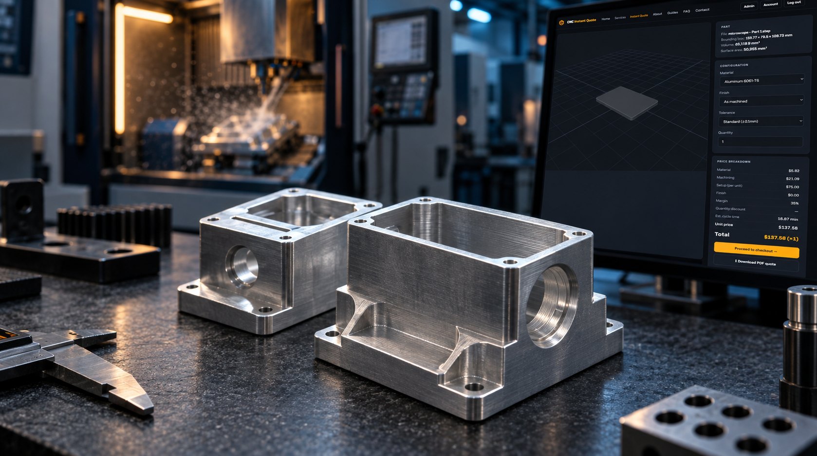 Checking an H7 Bore CNC hole tolerance H7 measurement on a machined aluminum housing
