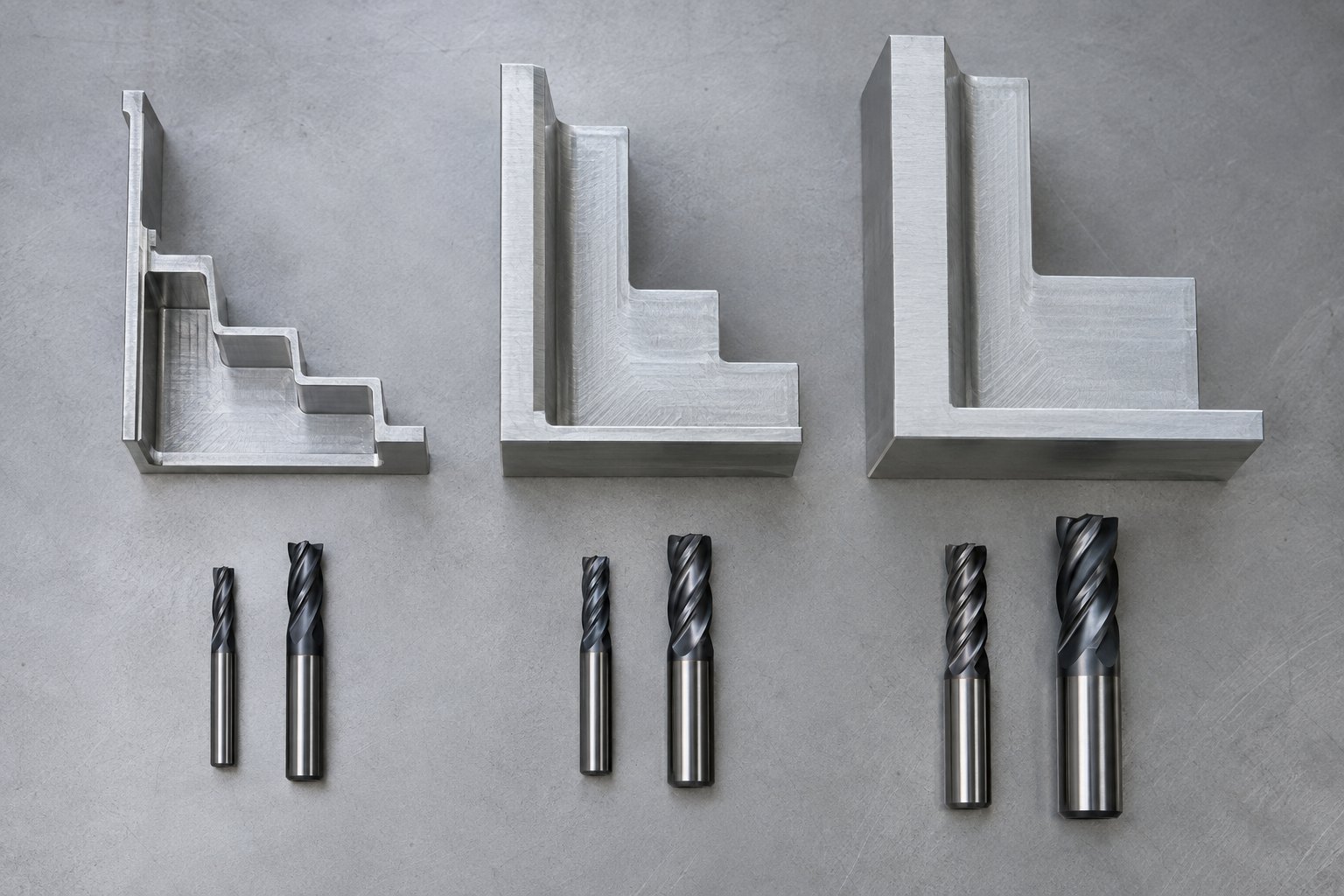 Three Wall Thicknesses CNC quote thin wall comparison showing three aluminum wall sections