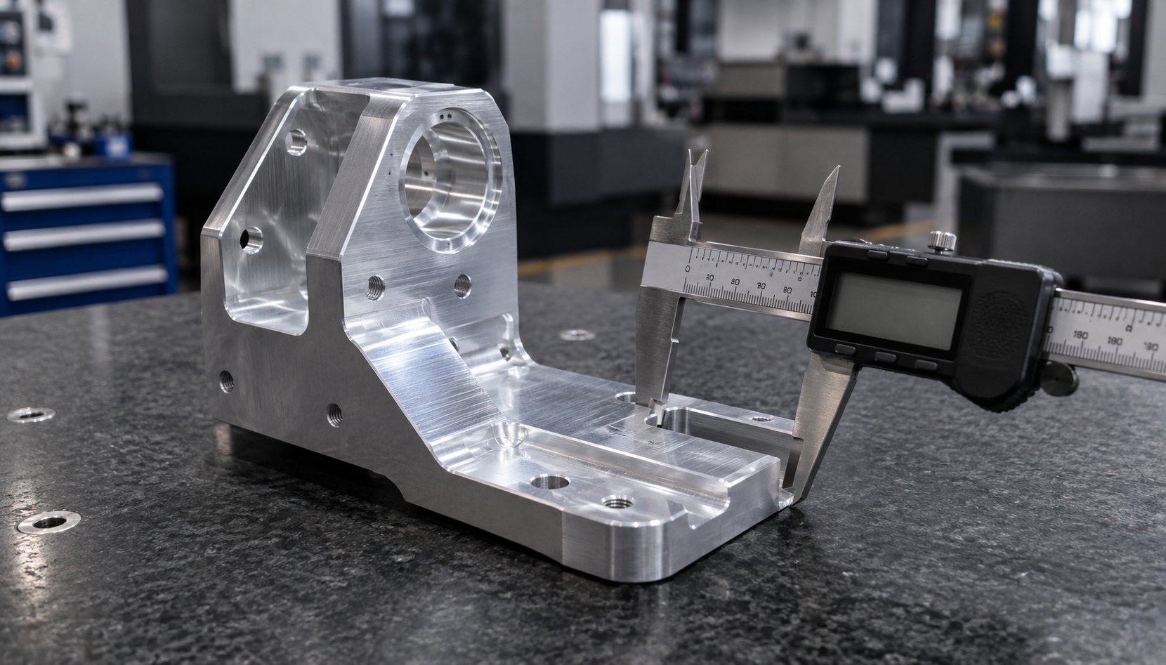 Machined 6061-T6 aluminum bracket used to explain a cnc machining quote